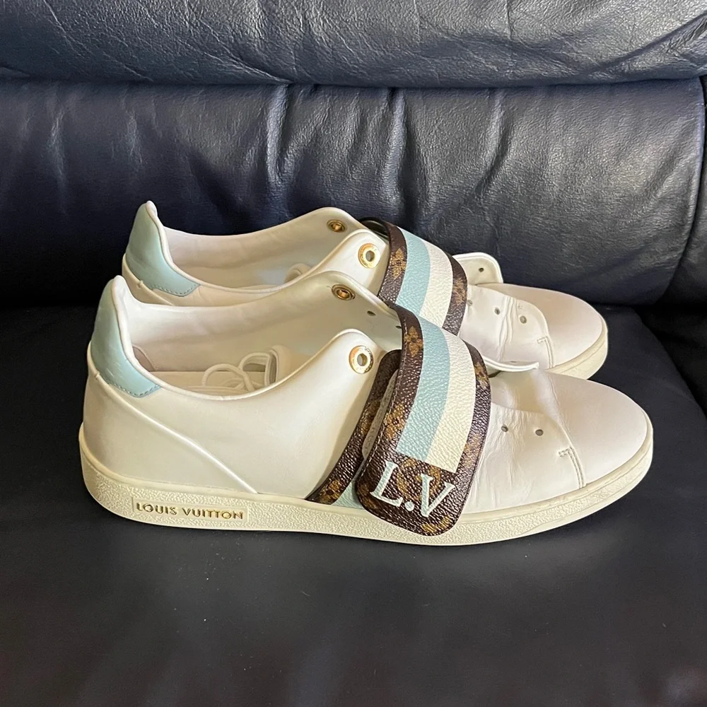 Louis Vuitton White and Brown Sneakers - Picture 3 of 8